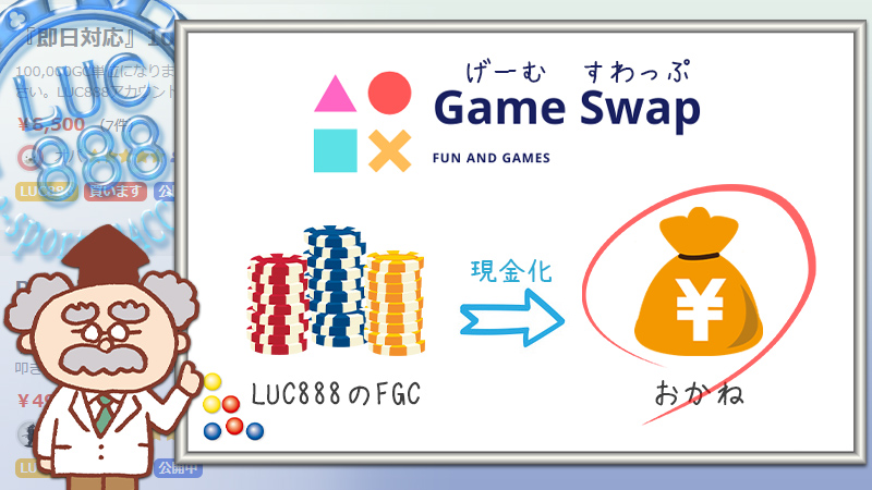 GameSwapでLUC888のFGCを換金・出金する方法！